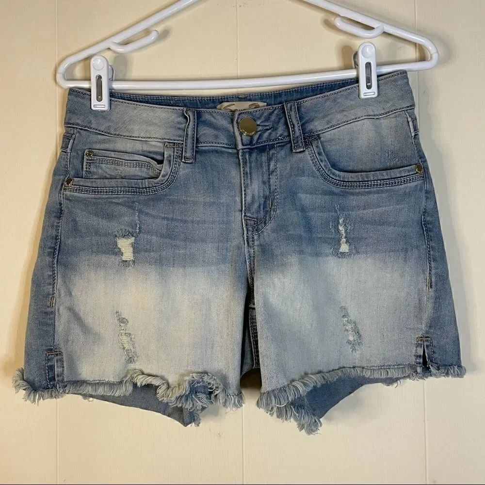 Seven7 Distressed Denim Jean Shorts